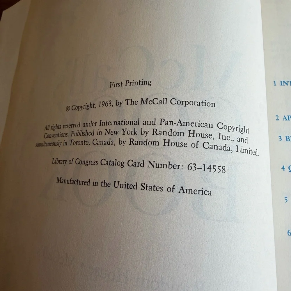 McCall's Cook Book Random House hardcover, 1963, first printing